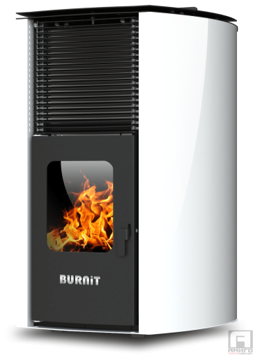 Пелетнaта каминa с водна риза BURNiT COMFORT 25kW, бял