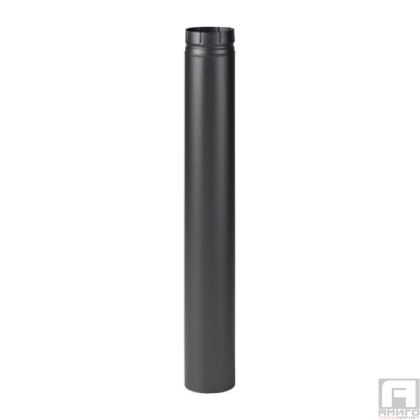 Коминно тяло 100 cm, Ф120, емайрали, черен мат