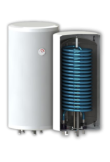 Бойлер Sunsystem за термопомпени системи с 1 ( увеличена площ ) серпентина 150 л., вертикален, емайлиран