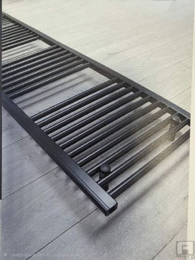 Aluminum towel rail Thermolux black  1200x440 - 762W